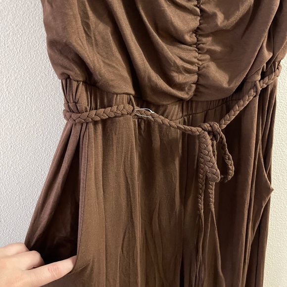 J.F.W. Brown Woman’s Jumpsuit Flare Pants With Pockets and Belt 3X New with tags - Picture 6 of 7